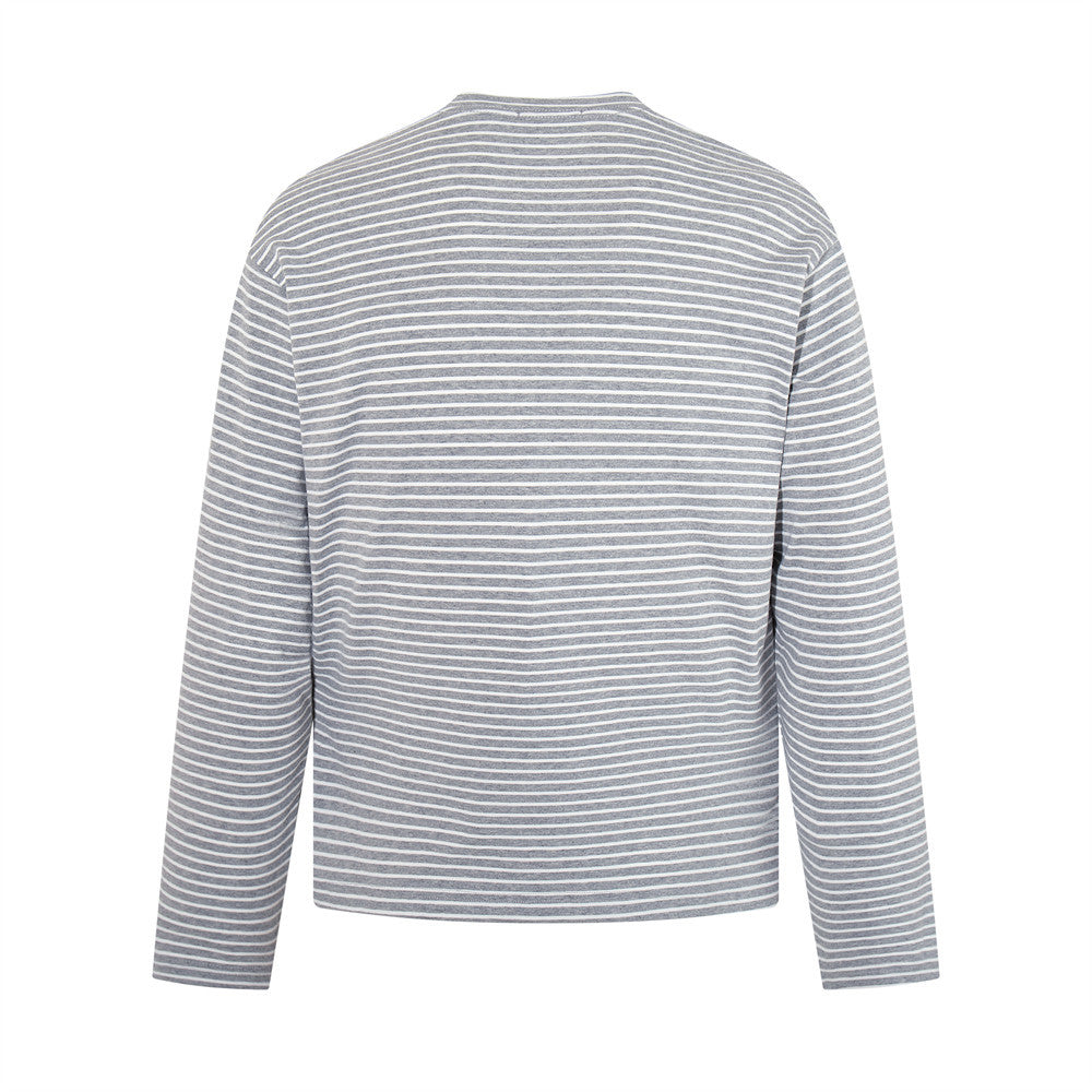 Striped Long-Sleeve Graphic T-Shirt – Vintage Soul Under Moonlight Print