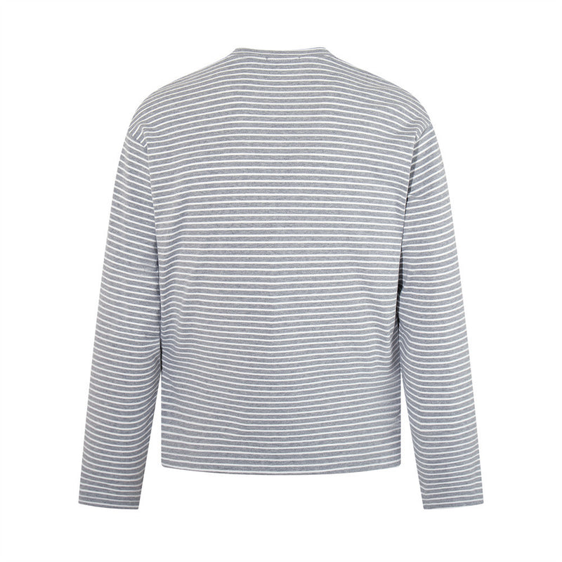Striped Long-Sleeve Graphic T-Shirt – Vintage Soul Under Moonlight Print