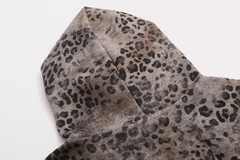 Leopard Print Zip-Up Hoodie – Vintage American Streetwear Oversized Cardigan