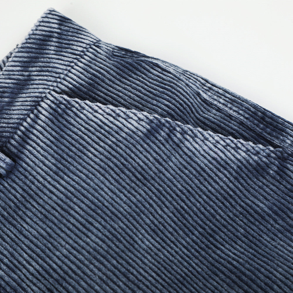 Herren-Cargohose aus Cord – Weites Bein, viele Taschen, Vintage-Washed-Look