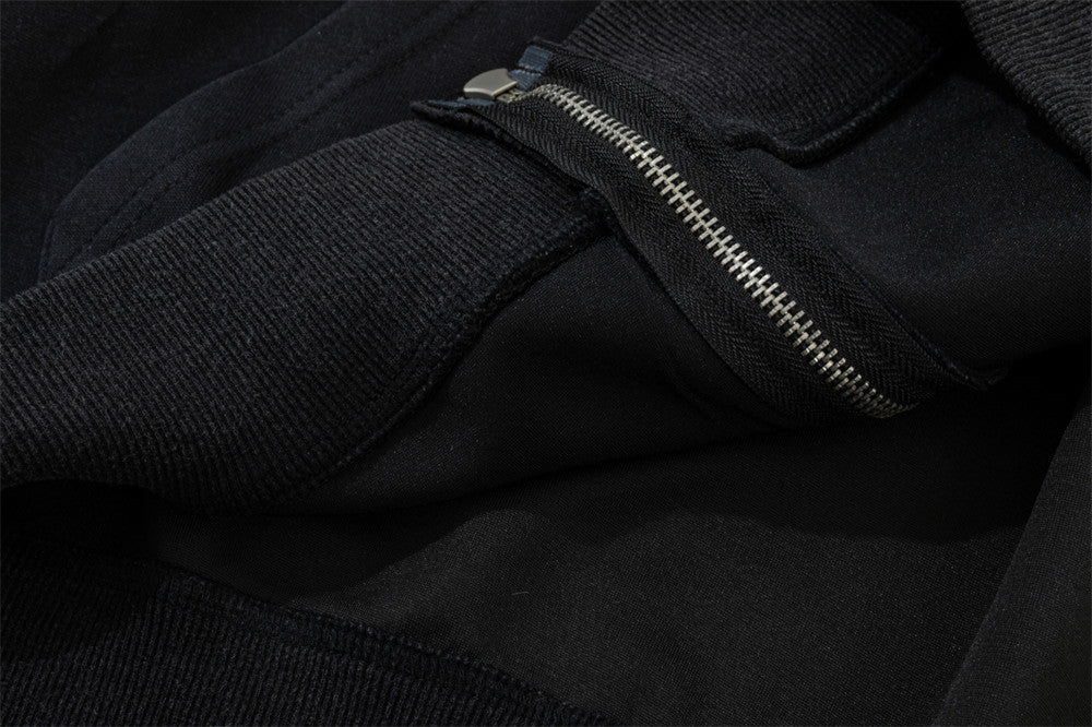 Fur-Trim Zip-Up Hoodie with Studded Skeleton Design – Oversized Streetwear
