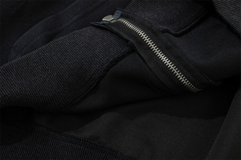 Fur-Trim Zip-Up Hoodie with Studded Skeleton Design – Oversized Streetwear