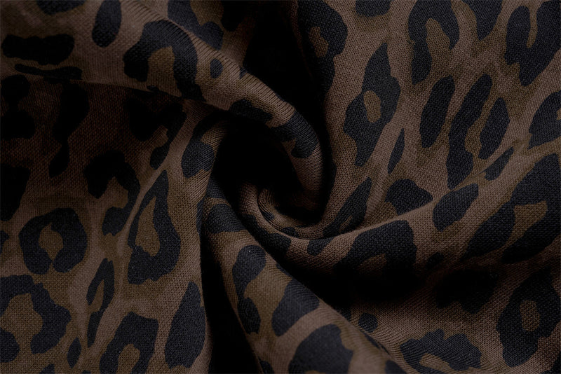 Leopard Print Zip-Up Hoodie – Men's Embroidered Oversized Jacket
