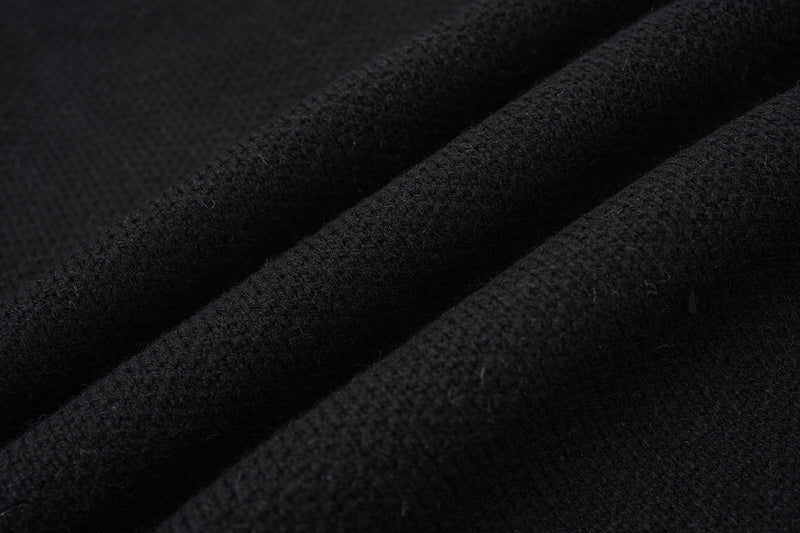 Pull en maille graphique effet usé – Col rond streetwear américain avec appliqué