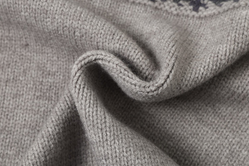 Fair Isle Jacquard Knitted Crew Neck Sweater – Vintage American Style