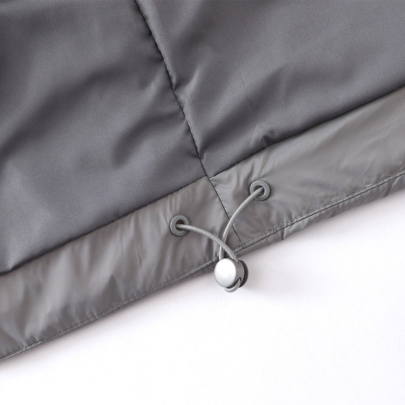 Oversized Hooded Puffer Jacket – Full-Zip Quilted Down Coat in Grey