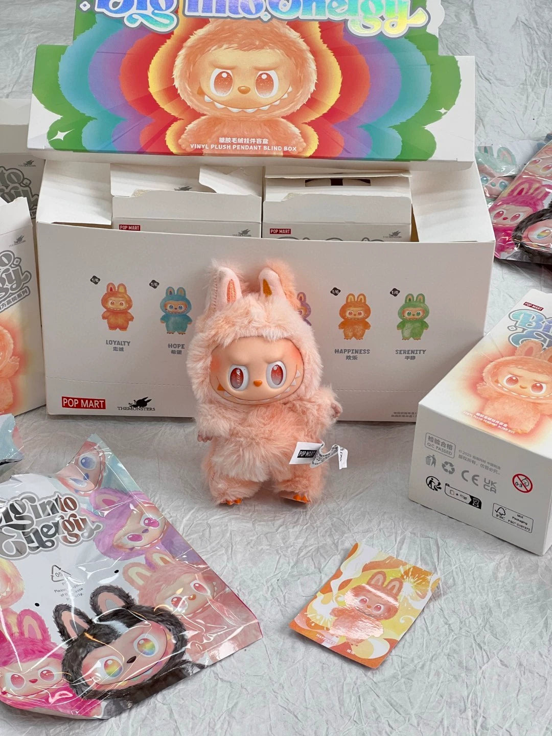 POP MART Labubu HAPPINESS Plush Doll Keychain – The Monsters Energy Series Collectible