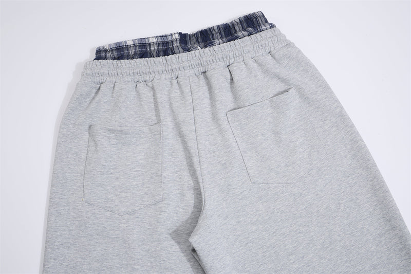 Wide-Leg Sweatpants with Plaid Waistband & Star Print – Trouvaille Graphic