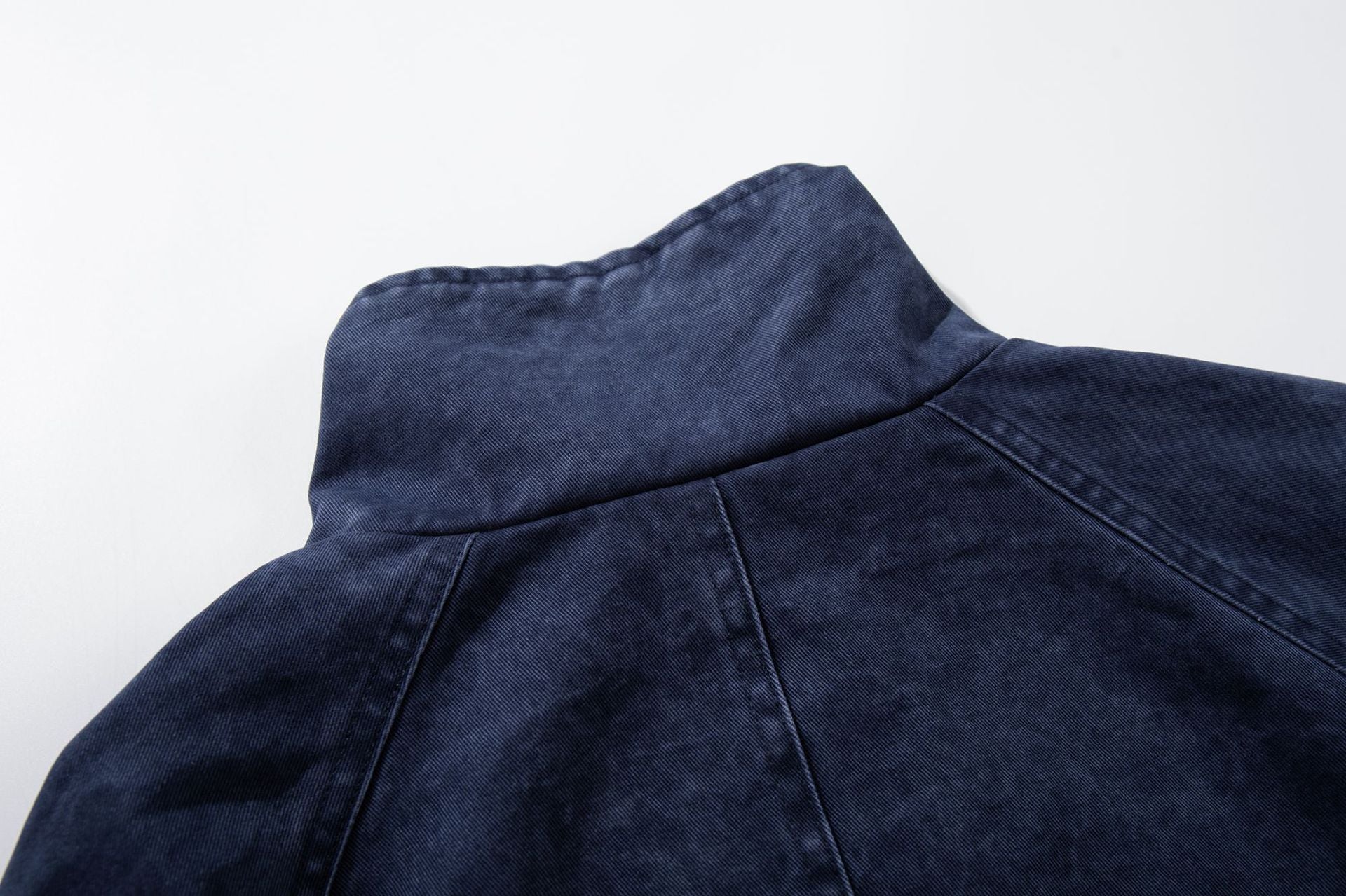 Blouson bomber vintage workwear délavé – Veste Harrington courte à col montant