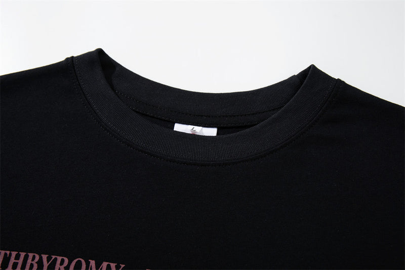Long Sleeve T-Shirt Men Black Camo Layered Graphic Rock Print Oversized Tee