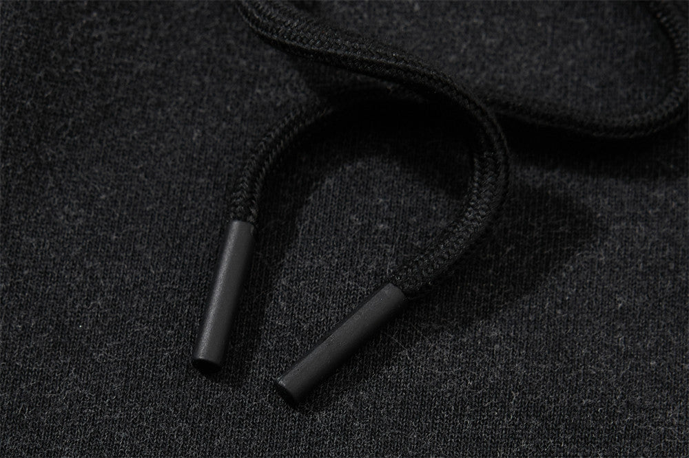 Baggy Wide-Leg Sweatpants – Black Vintage Graphic with Side Stripe Detail