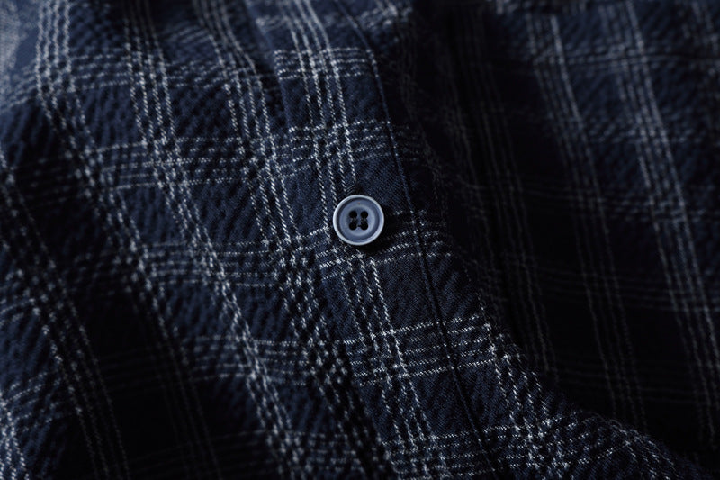 Plaid Long Sleeve Oversized Shirt – Men's Relaxed Fit Button-Up