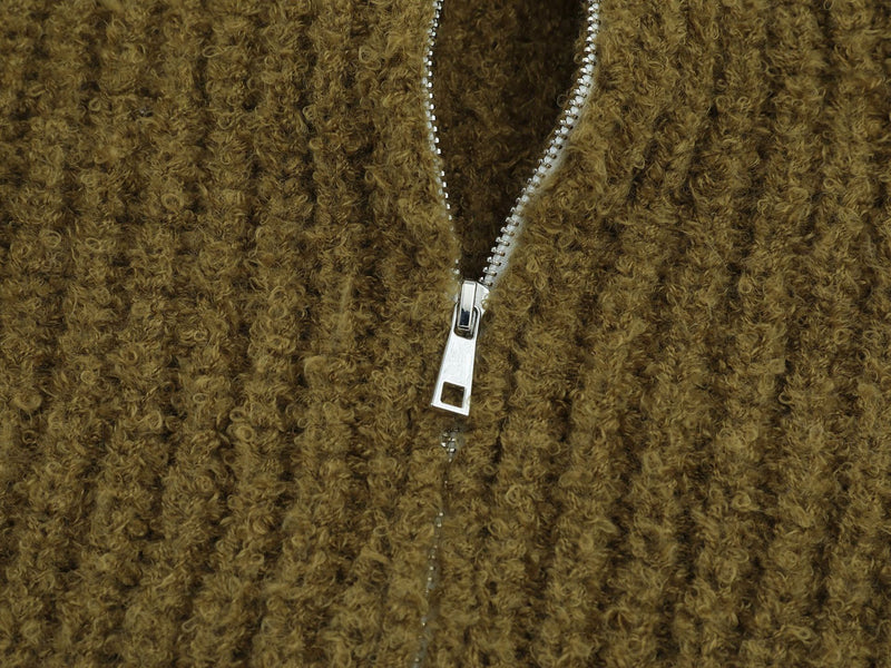 Sweater Zip Up Hoodie Bear Ear Knit Cardigan with Front Pockets