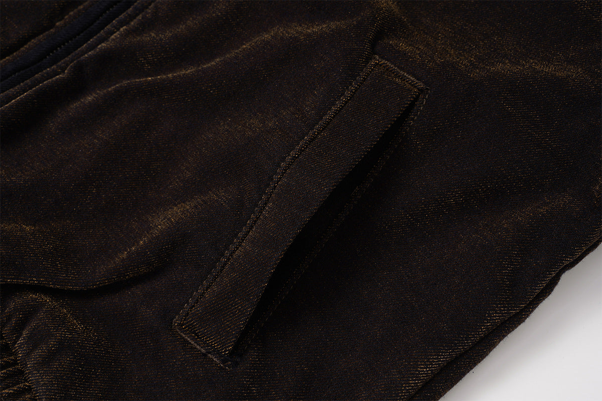 Veste Harrington en velours coupe boxy – Style workwear américain rétro