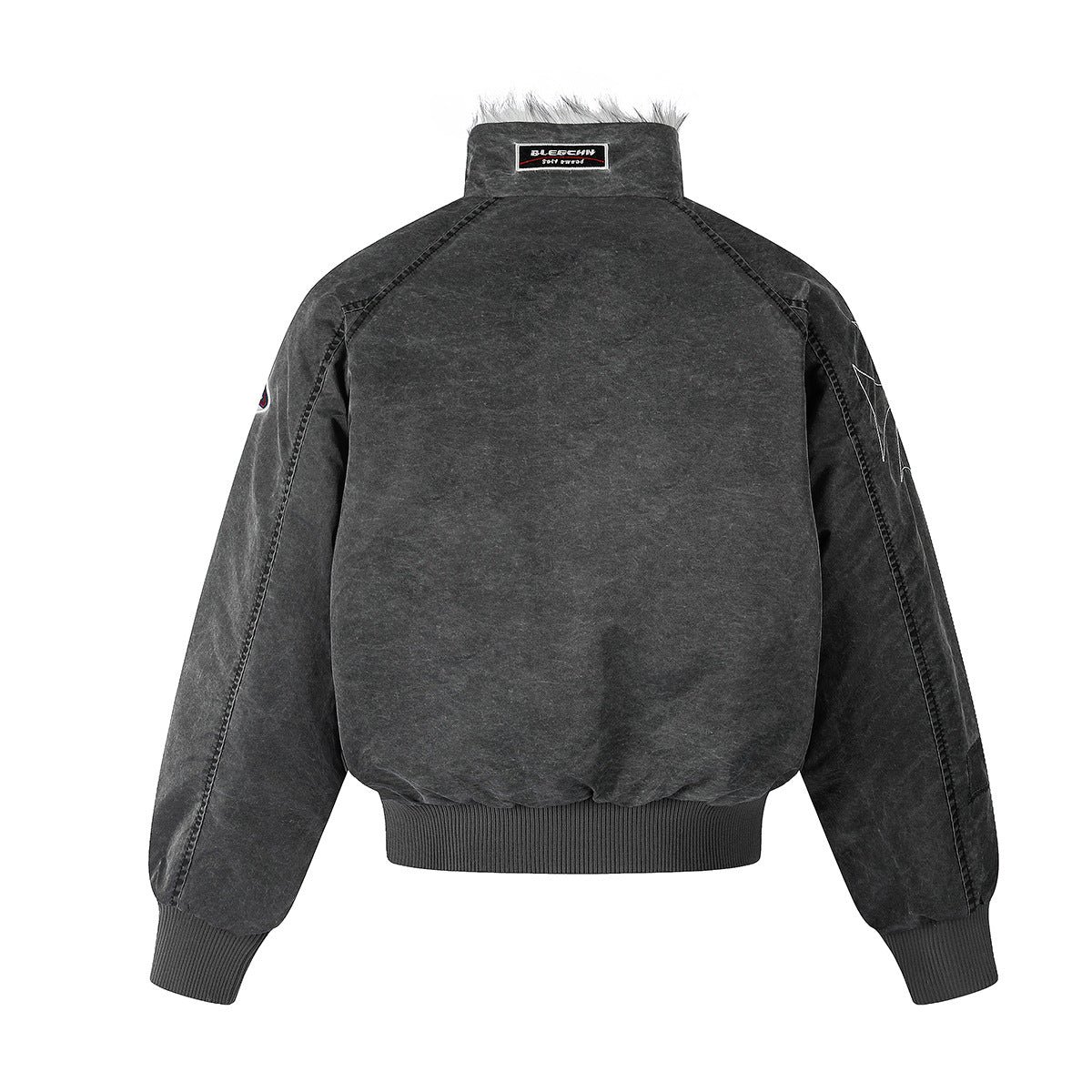Men's Padded Bomber Jacket with Faux Fur Collar – Oversized Flight Jacket