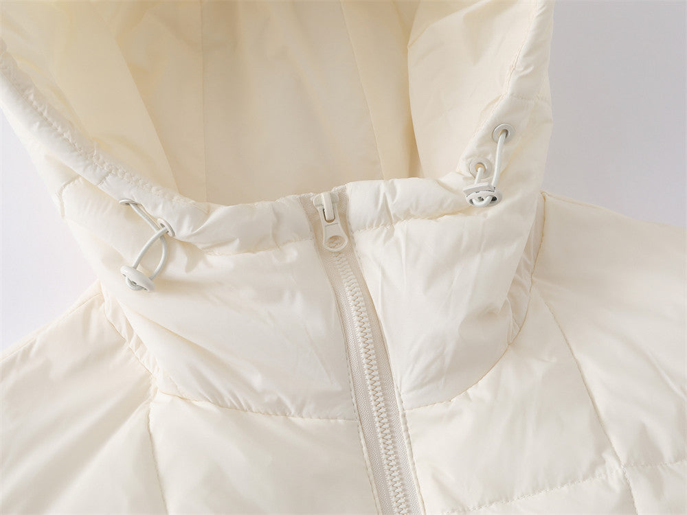 Herren-Pufferjacke mit Steppung – Wintermantel mit Kapuze und durchgehendem Reißverschluss