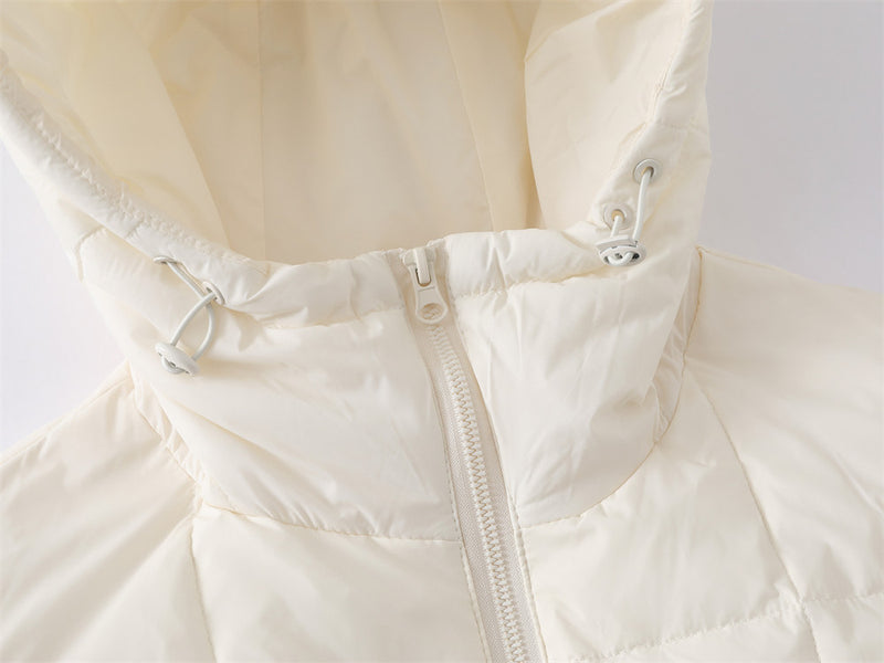 Herren-Pufferjacke mit Steppung – Wintermantel mit Kapuze und durchgehendem Reißverschluss