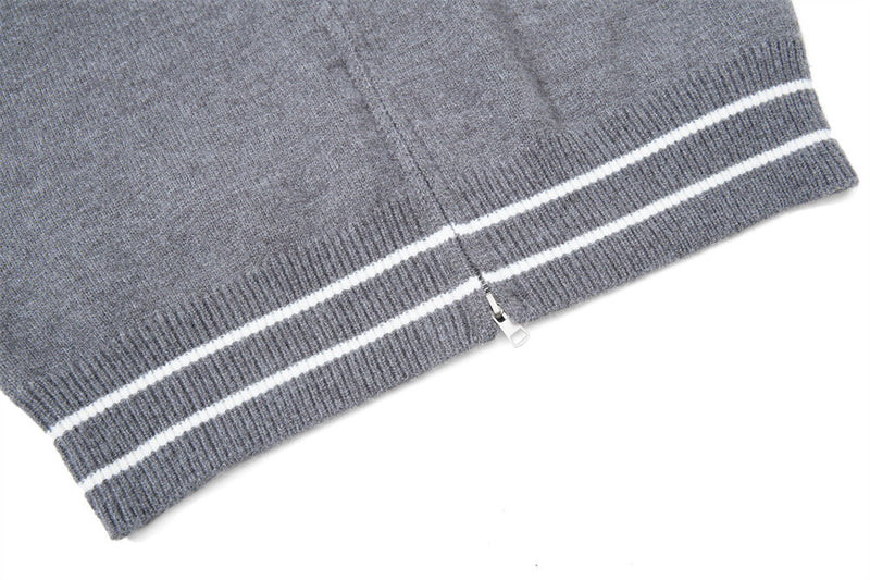 Men Zip Up Sweater Knit Polo Collar Cardigan – Relaxed Fit
