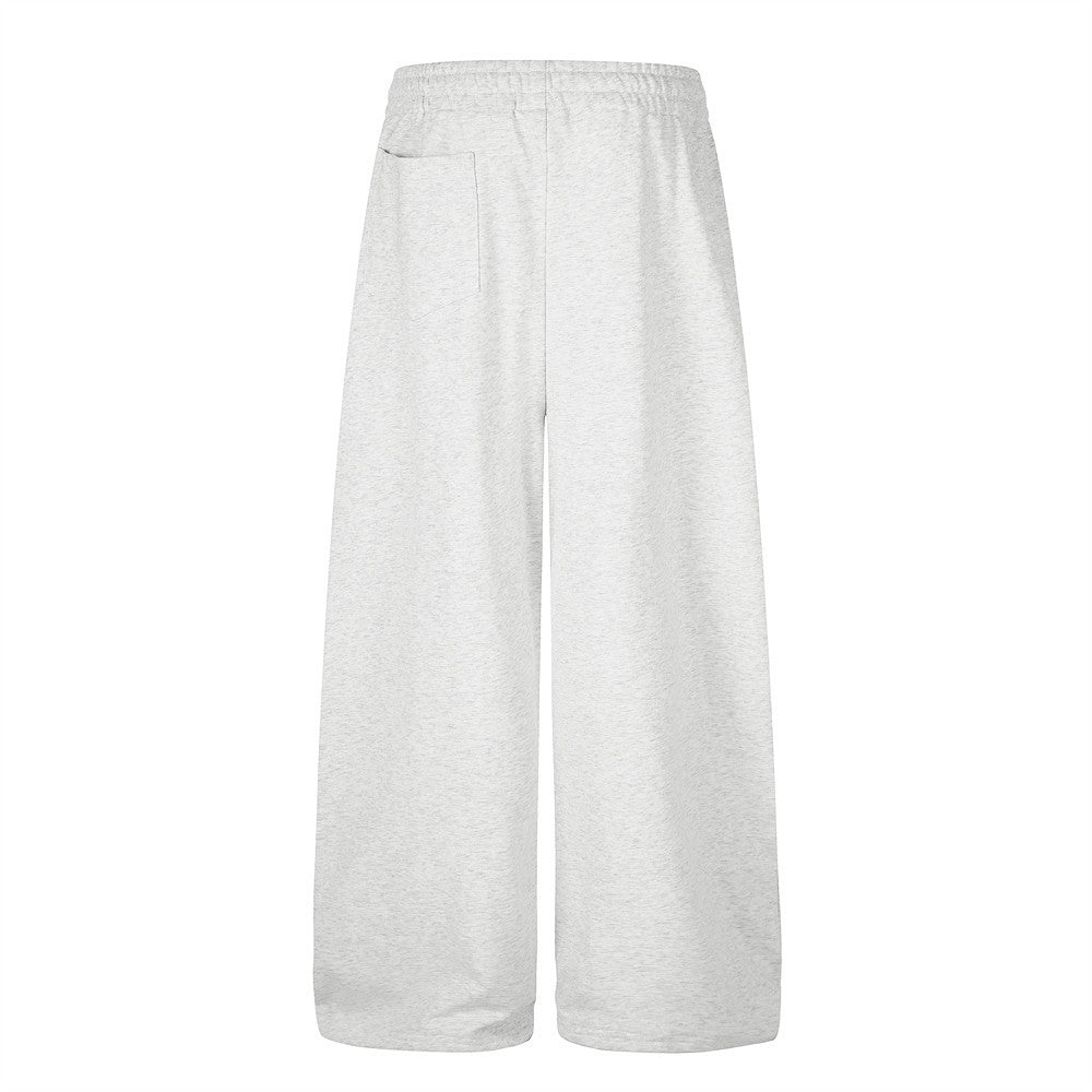 Jogging homme coupe large avec détails de boutons croisés et taille élastique