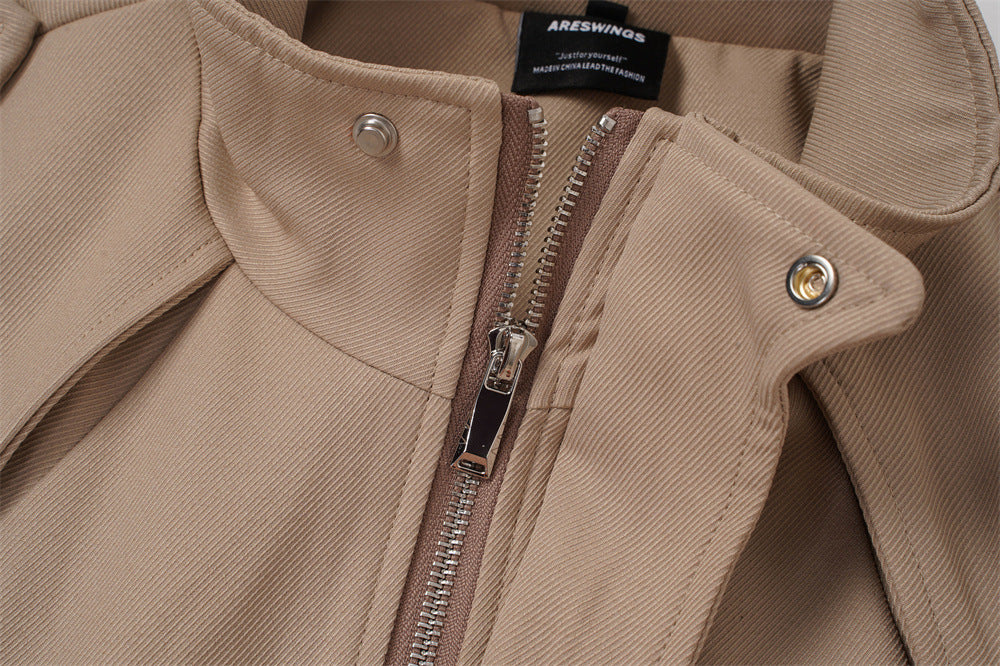Blouson bomber oversize avec col montant et poches cargo