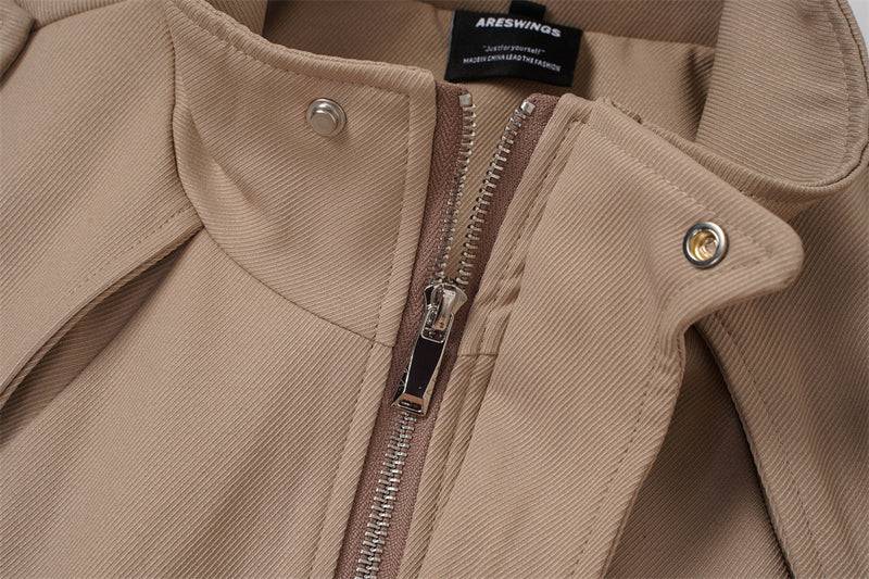 Blouson bomber oversize avec col montant et poches cargo