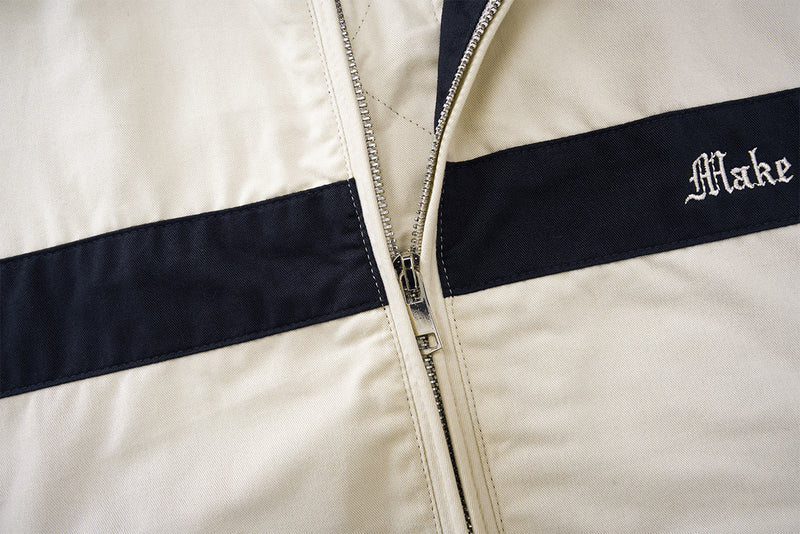Colorblock Boxy Zip-Up Jacket – Retro American Sportswear Style