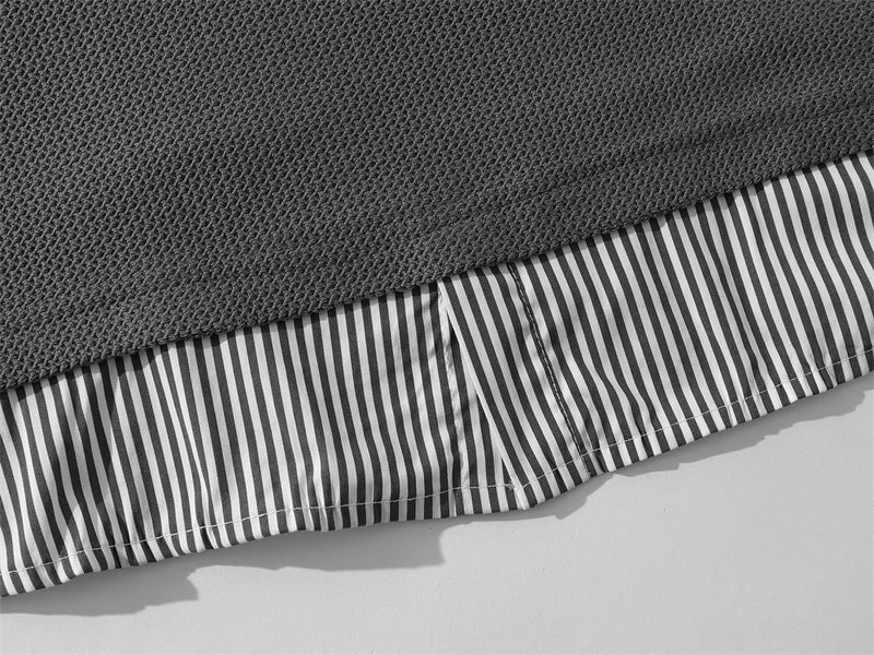 Men's Faux-Layered Polo Sweatshirt with Pearl Stud Letters and Striped Collar