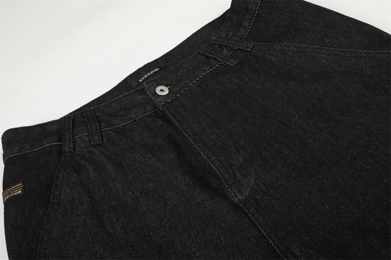 Wide-Leg Raw Denim Jeans – Relaxed Straight Fit