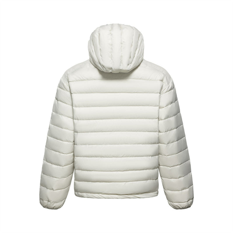 Men's Hooded Puffer Down Jacket – Dual Zip, Solid Color Winter Coat