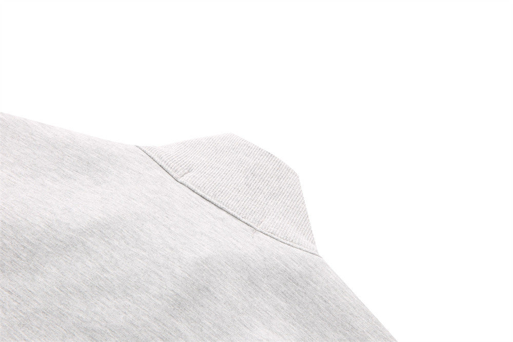Mock Neck Full-Zip Sweatshirt Jacket – Relaxed Fit Fleece Zip-Up