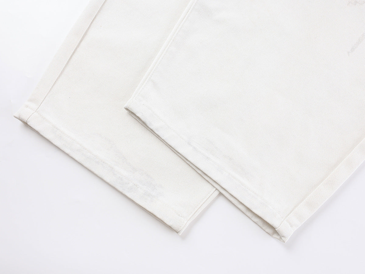 Pantalon ballon à jambes larges avec empiècement à carreaux patchwork – Blanc oversize streetwear