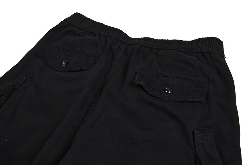Black Cargo Pants Men – Wide Leg Double-Breasted High-Street Trousers