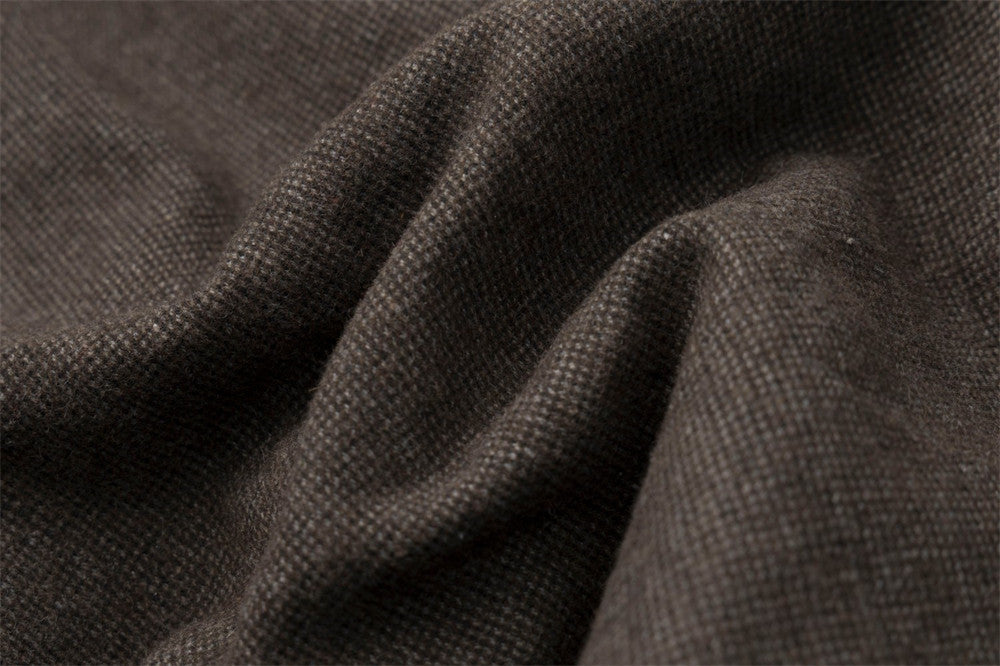 Men's Fur Collar Bomber Jacket – Houndstooth Wool-Blend with Cargo Pockets