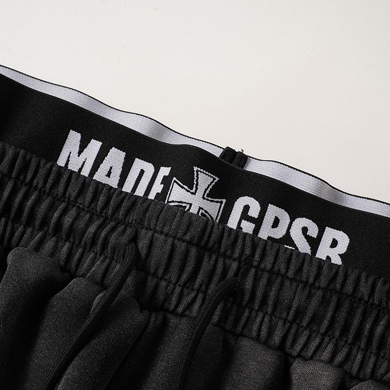 Wide Leg Sweatpants Acid Wash Double Waistband Baggy Fit with '98 Graphic