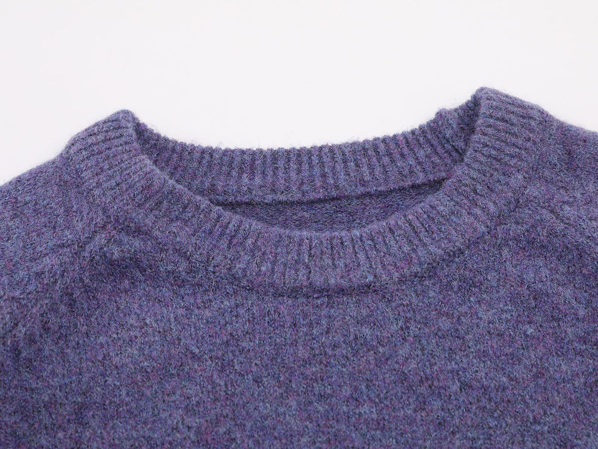 Christmas Lamb Jacquard Knit Sweater – Crew Neck Vintage Novelty Pullover