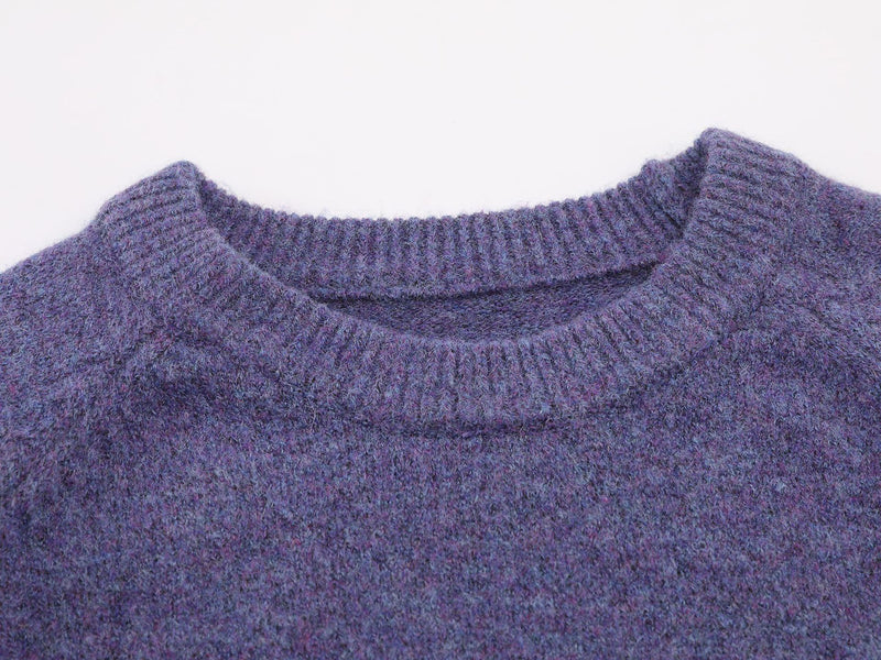 Christmas Lamb Jacquard Knit Sweater – Crew Neck Vintage Novelty Pullover
