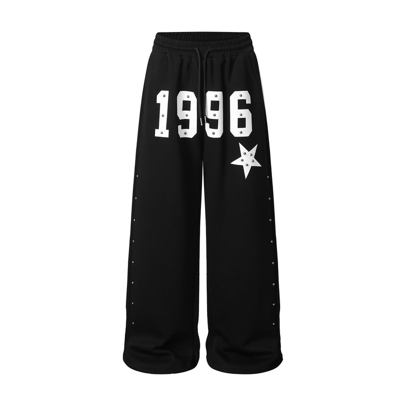 Pantalon de survêtement à jambes larges clouté d’étoiles 1996 avec détail à trois bandes