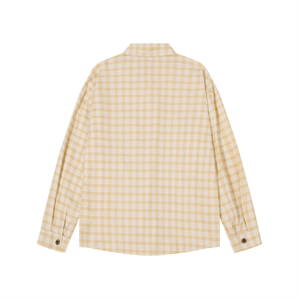 Plaid Long Sleeve Button-Up Shirt – Relaxed Fit Flannel Check