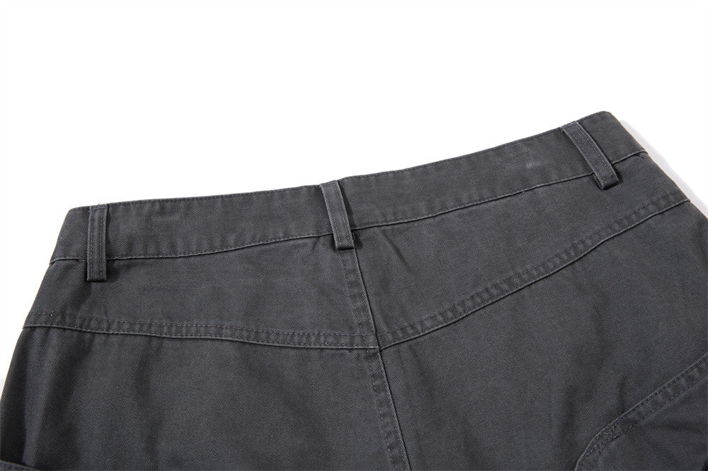 Baggy Cargo Pants Mens Wide-Leg Barrel Fit Vintage Washed Trousers