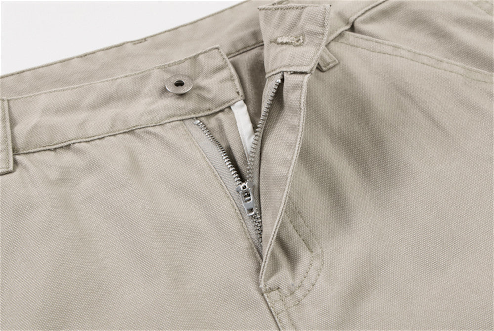 Men's Wide-Leg Cargo Pants – Straight-Fit Utility Trousers with Pocket Detail
