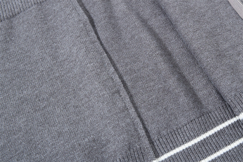 Men Zip Up Sweater Knit Polo Collar Cardigan – Relaxed Fit