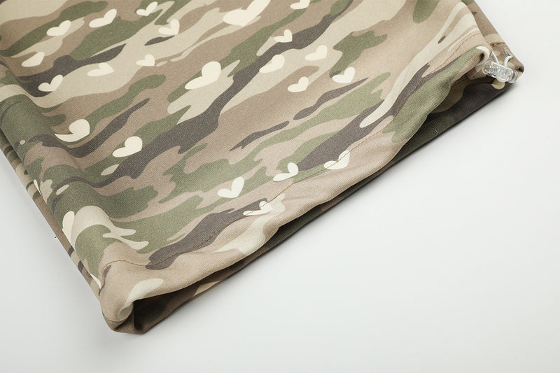 Camo-Wide-Leg-Cargojogginghose mit Herzprint – Relaxed Fit und doppeltem Bund