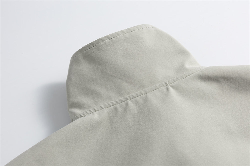 Asymmetric Snap-Collar Bomber Jacket – Oversized Stand Collar Men's Jacket