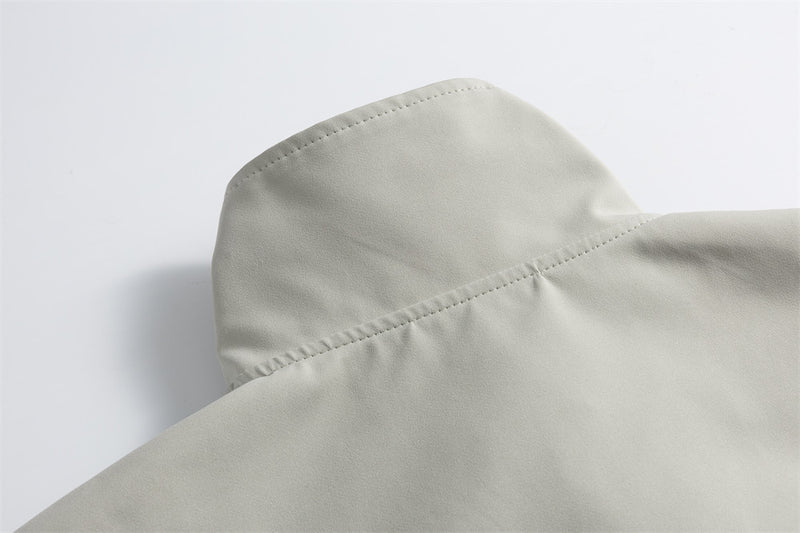 Asymmetric Snap-Collar Bomber Jacket – Oversized Stand Collar Men's Jacket