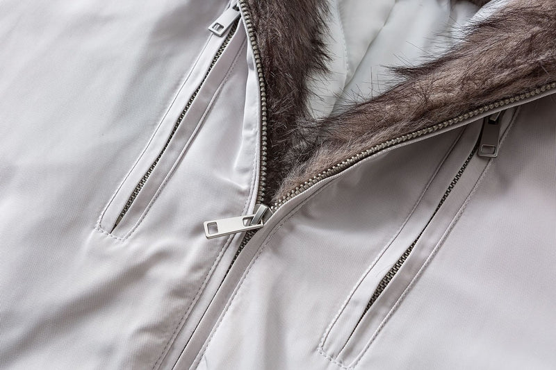 Faux Fur Collar Padded Bomber Jacket – Oversized Winter Puffer