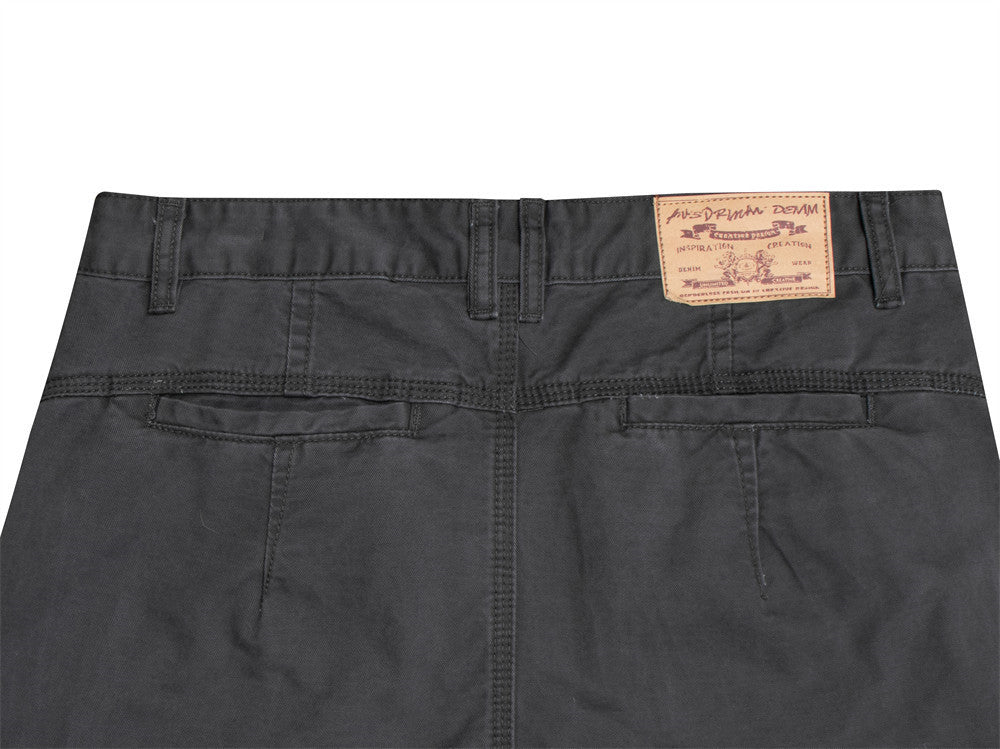 Wide-Leg Cargo Pants with Studded Multi-Pocket Detail in Dark Grey