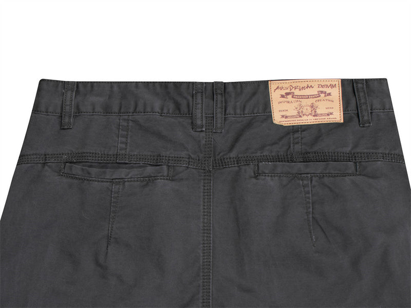 Wide-Leg Cargo Pants with Studded Multi-Pocket Detail in Dark Grey