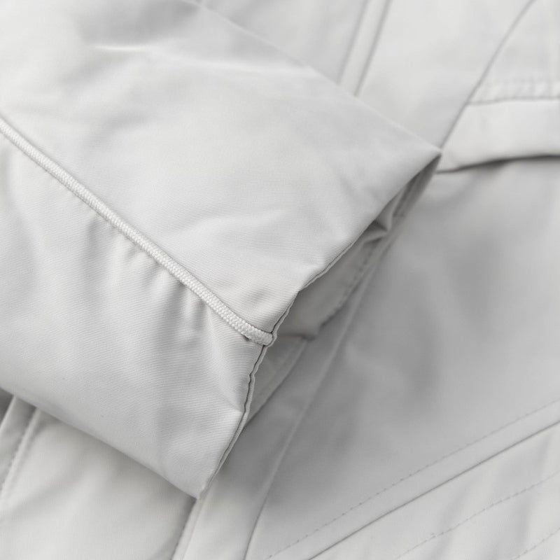 Oversized Puffer Bomber Jacket – Stand Collar, Geometric Seam Detail