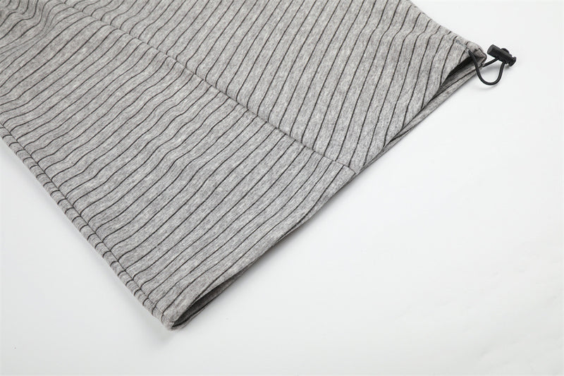 Striped Wide-Leg Sweatpants – Oversized Baggy Fit with Contrast Waistband