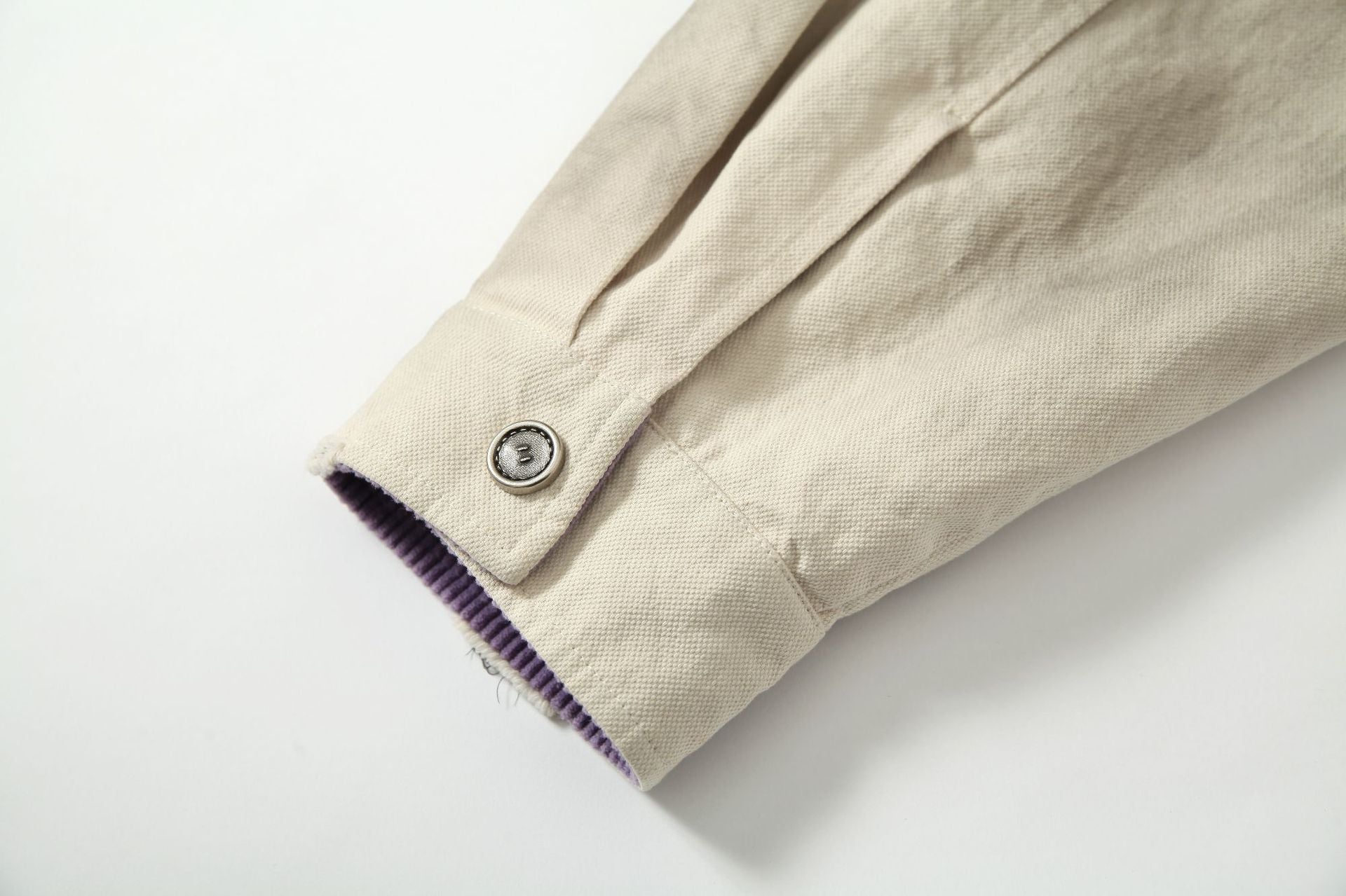 Veste zippée à imprimé graphique – Coton délavé effet usé, col violet et badge